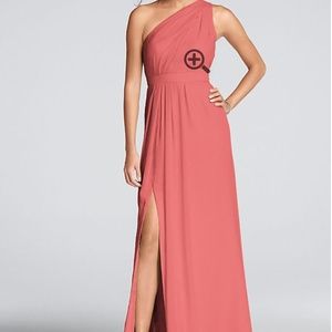 Long One-Shoulder David's Bridal Dress F18055